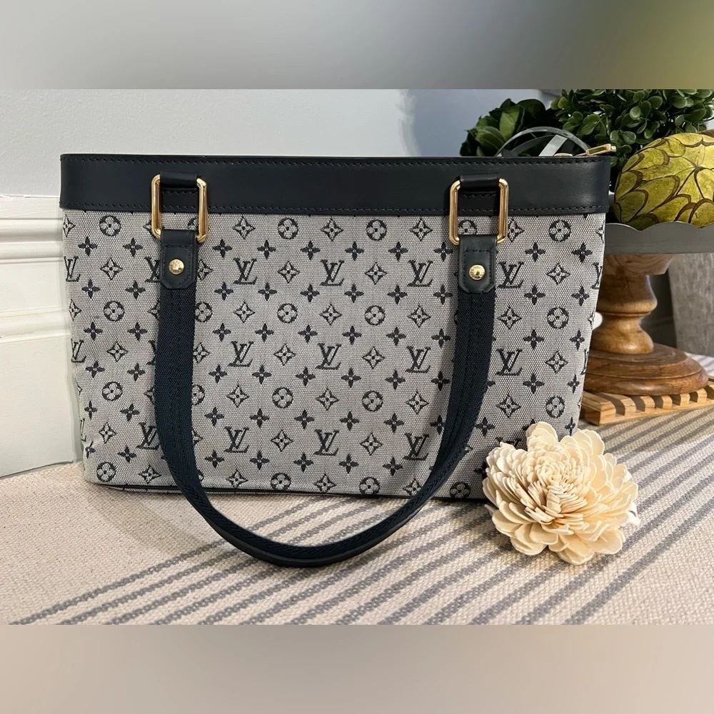 Louis Vuitton DENIM Navy/Grey PM Lucille Mini Lin Bag - Picture 5 of 13